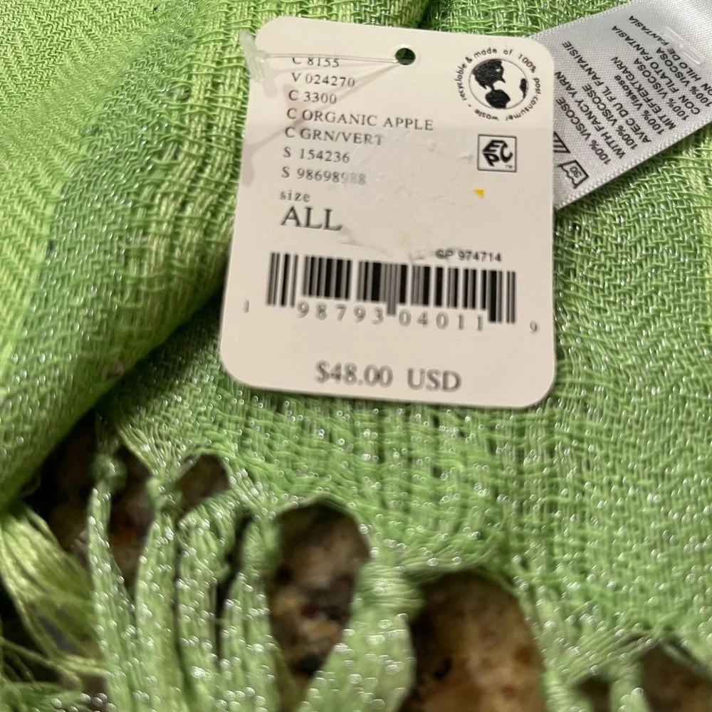 NWT Free People Sequin Shimmer Fringe Scarf